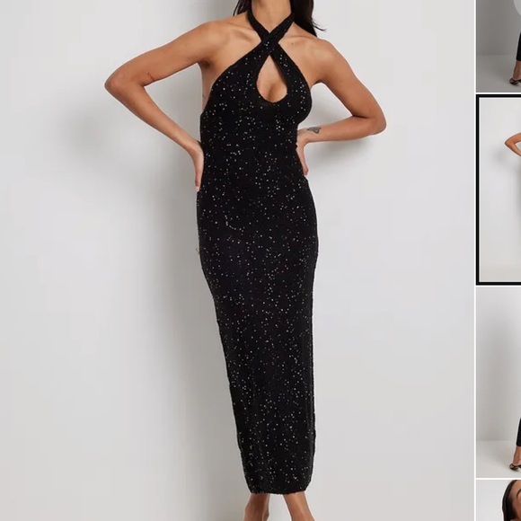 Na-Kd | Dresses | Nakd Knitted Halter Neck Sequin Midi Dress | Poshmark